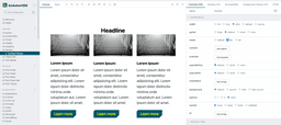 Screenshot from kickstartDS Storybook showing Content boxes using Container Queries 